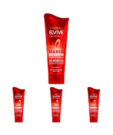 L Oreal Elvive Colour Protect Rapid Reviver Coloured Hair Power Conditioner 180 ml (Pack of 4)