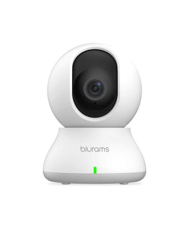 blurams Security Camera, 2K Indoor Camera 360-degree Pet Camera for Home Security w/Motion Tracking, Phone App, 2-Way Audio, IR Night Vision, Siren, Works with Alexa & Google Assistant White