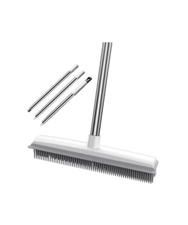 Household Carpet Rake Floor Scrub Brush Bathroom Supply Toilet Tile Cleaning Brush Floor Cleaning Brush Carpet Rake to Fluff Carpet Long Handle Brush Long Brush Carpet Brush White 120x31cm