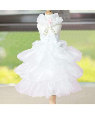 Delifur Dog White Wedding Dress Princess Fashion Skirt for Small Medium Dogs & Cats (L) - Buy Online on SooperMarket.com