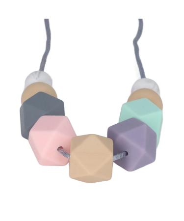 Baby Teething Chew - Safe Silicone Teether Necklace - Vibrant Colors - Portable - Type 3 - Buy Online on SooperMarket.com