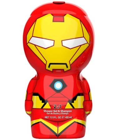 Air-Val Marvel Iron Man 2-in-1 Shower Gel & Shampoo - 3D Figure with Great Fragrance for Children and Adults (400 ml)