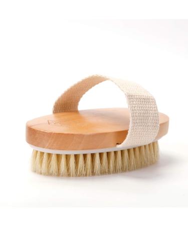 Zhurson Oval Dry Brushing Body Bath Brush - Natural Bristles for Exfoliation and Circulation Boost - Buy Online on SooperMarket.com