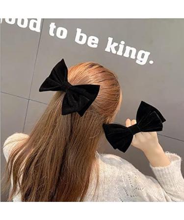 Black Velvet Hair Scrunchies for Women and Girls - Hair Elastic Bow Ties - Buy Online on SooperMarket.com
