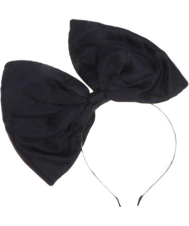Minkissy Huge Bow Headband Candy Colored Hair Hoop Party Props Lovely Large Bowknot Hairband Party Props for Woman Girl(Black) - Buy Online on SooperMarket.com