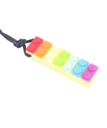 Baby Teether Necklace - Colorful Gum Massage Silicone Sensory Chew Pendant for Girls in Yellow - Buy Online on SooperMarket.com