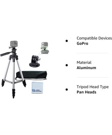 50 Aluminum Camera Tripod with Bubble Level Indicator for GoPro HERO Cameras + Mount & Cloth - Buy Online on SooperMarket.com