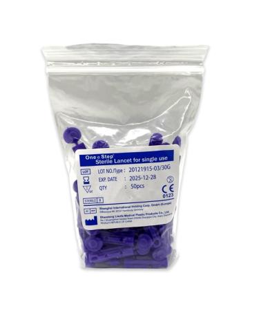 100 x 30g Sterile Lancets For Single Use - One Step
