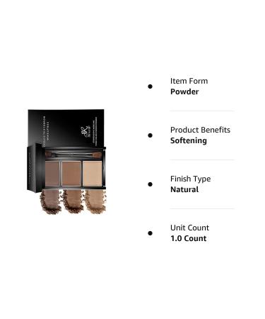 3-Color Eyebrow Palette: Professional Eye Makeup & Filler - Buy Online on SooperMarket.com