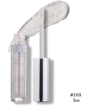 Weixinbuy 12 Colors Liquid Eyeshadow Glitter Metallic Eyeshadow Shining Shimmer Glitter Highly Pigmented Liquid Eyeliner Waterproof Long Lasting ((103#Ice)) - Buy Online on SooperMarket.com