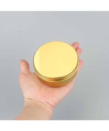 Zeoabsy 10-Piece Gold Aluminum Empty Jars - 150ml Round Tins with Screw Lid for Cosmetics Candles & Ointments | Includes 5 Spatulas & 1 Gold Label - Buy Online on SooperMarket.com
