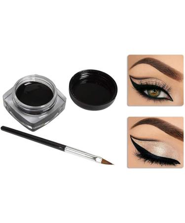 Gel Eyeliner Pot Lasting Gel Eyeliner | Gel Eyeliner with Brush Beauty Cosmetic Last for All Day Long(Black 0.18oz./5g) - Buy Online on SooperMarket.com