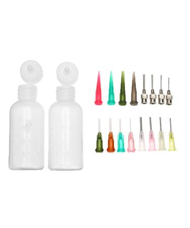2Pcs Jagua Henna Temporary Tattoo Kit Applicator Bottles with 16 Tips Needles for Henna Tattoo Cone Tattoo Bottle Kits - Qty 2 & 16 Tips