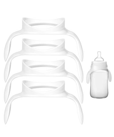 4 pieces of baby bottle handles for Philips Avent white baby bottle holder with easy -to -use handles so that the baby can drink drinks independently