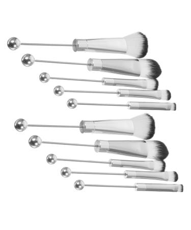 2 Sets Metal Handle Makeup Brush Eye Shadow Brow Brush Loose Powder Brush Makeup Brush for Women For Makeup Eye Makeup Blush Brush Make up Paint Eyes Artificial Fiber