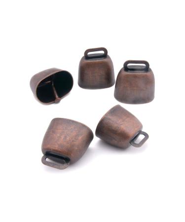 5 pack Grazing Copper Bells Metal Cow Bells for Dogs Animal Copper Loud Bronze Bell Small Brass Bell for Cow Horse Sheep Cats Small Pets Anti-Theft Accessories (Red Bronze)