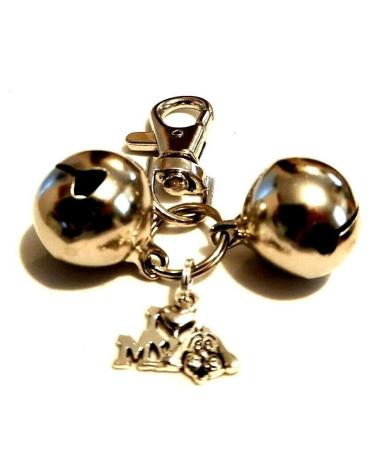 Silver Knight Loud Large Dog Collar Bells/ Training Bells/ 'I Love My Dog' Bells/ Dog Jingle Bells/ 2 x 20mm Bells/ Easy Attach Bells/ Find My Dog Bells