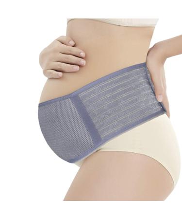WANYI Breathable Maternity Support Belt Belly Band C Section Pregnancy Support Belt Back Pain Relieve Lower Back Pelvic and Hip Pain for 2 in 1 Pre- and Post-natal(Grey L) L Grey