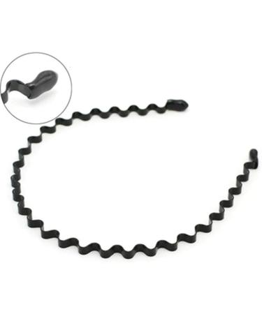5-Piece Wave Style Metal Hair Bands for Men & Women - Flexible Slipproof Black Headbands - Buy Online on SooperMarket.com