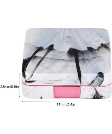 Gavigain Portable Square Contact Lens Case - Marble Design with Mirror (Rose Red) | International Shipping Available - Buy Online on SooperMarket.com