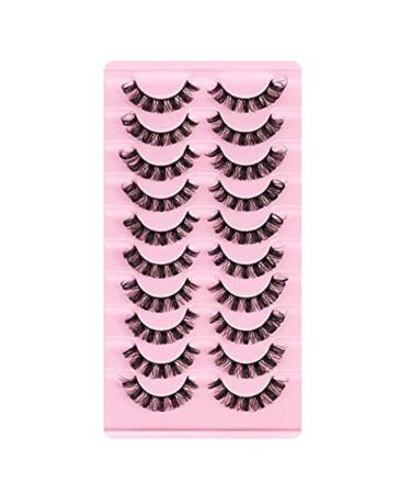Buy 10 Pairs 3D Russian False Eyelashes - DD Curved Thick Lifelike Lashes (Black) | International Shipping Available - Buy Online on SooperMarket.com