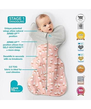 Love To Dream Swaddle UP Self-Soothing Baby Sleeping Bag - Light Pink Medium 18-24 Months (6-8.5kg) | Calms Startle Reflex, Promotes Longer Sleep | All Year Round Swaddle for Newborns - North Star Design - Buy Online on SooperMarket.com