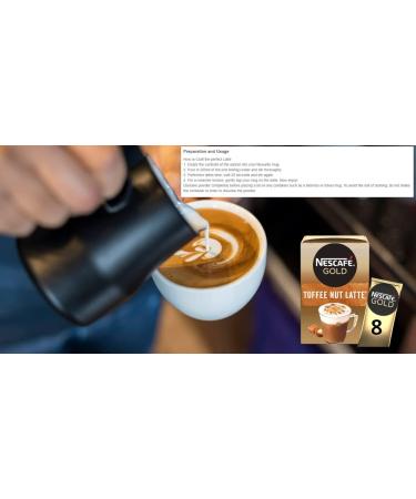 Nescafe Gold Instant Coffee Sachets Mix Contains 24 Sachets Each of Toffee Nut Latte and Caramel Latte Flavours Bundled With 48 x Temas Store Coffee Stirrers & A Reusable Coffee Cup| Coffee Gift Set - Buy Online on SooperMarket.com