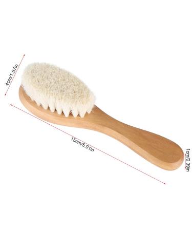 Soft Natural Goat Baby Hair Brush and Infant Head Massage Comb with Wooden Handle - Buy Online on SooperMarket.com