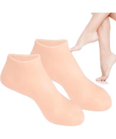 Silicone Moisturizing Socks for Cracked Feet | Slip-Resistant Elastic Foot Care | 2 Pairs Winter Spa Gel Socks for Women - Buy Online on SooperMarket.com