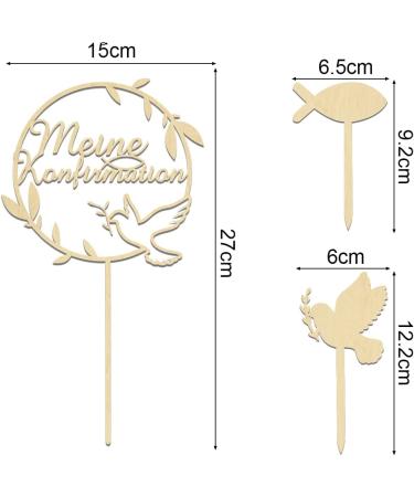 Shop 3PCS Cake Topper Communion | Wood Baptism & Confirmation Decor for Young Girls - Buy Online on SooperMarket.com
