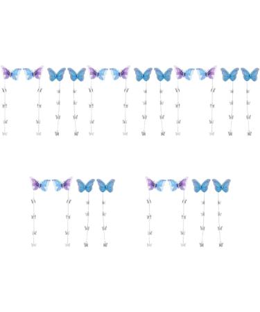 10 Pairs Tassel Butterflies Hair Clip Blue Pink Butterflies Hairpin Double Layer Fabric Butterfly Clips Flower Fairy Crown Flower Fairy Accessories for Beautiful Girls - Buy Online on SooperMarket.com
