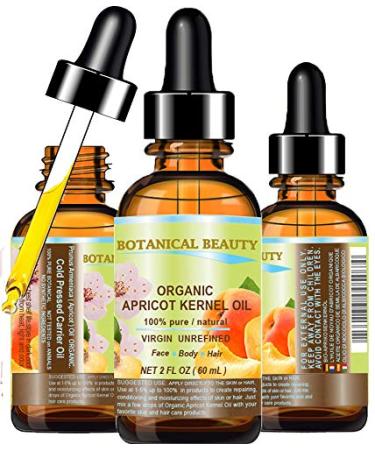 ORGANIC APRICOT KERNEL OIL Australian. 100% Pure/Virgin/Unrefined Cold Pressed Carrier Oil. 2 oz-60 ml. For Face  Hair and Body 2 Fl Oz (Pack of 1)
