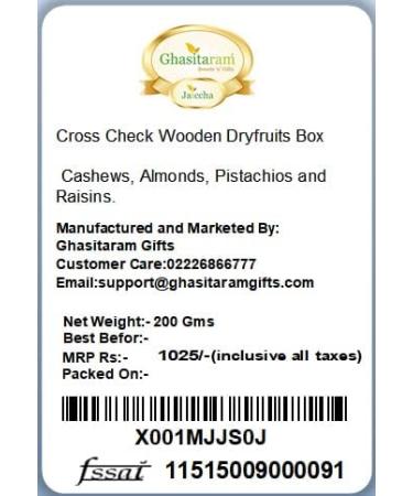 Jaiccha Ghasitaram Christmas Gifts Cross Check Wooden Dryfruits Box Cross Check Wooden Dryfruits Box Cap - Buy Online on SooperMarket.com
