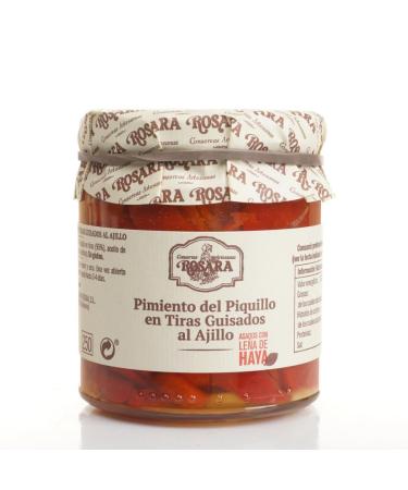 Piquillo Peppers in Strips Stewed with Garlic Jar 250 Ml