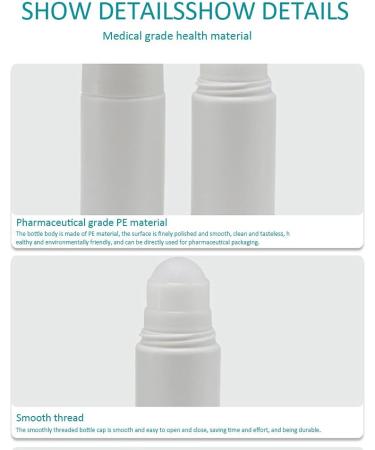 DASNTERED Roll On Bottle Portable 4pcs 50ml Empty Refillable Lip Balms Essential Oil Roll On Bottle Leak-Proof DIY Deodorant Containers For Sunscreen Moisturizer etc - Buy Online on SooperMarket.com