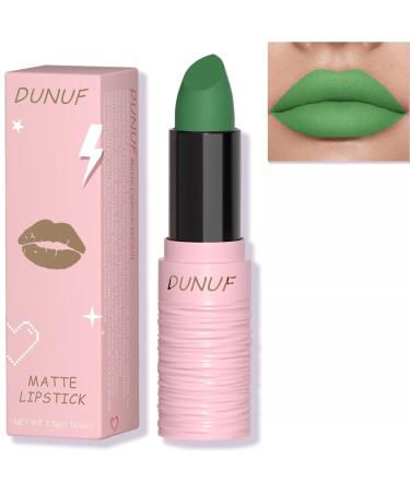Matte Lipstick Festival Green Lip Tint Gloss Face Painting Stick Silky High Pigment Smooth Velvet Waterproof White Black Green Blue Lip Gloss Halloween Daily Stain Lip Make Up Cosmetics (LC05)