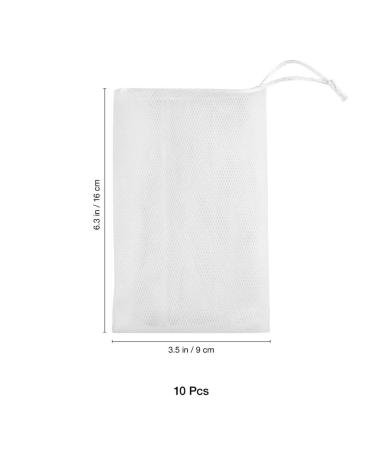 Healifty 20Pcs Exfoliating Mesh Soap Saver Bags - Handmade Bubble Foam Net for Longer-Lasting Soap | White - Buy Online on SooperMarket.com
