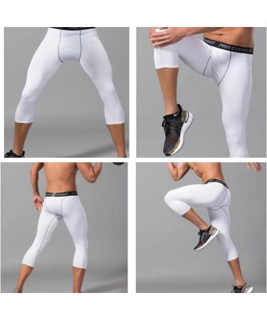 SMATSTYLE Men's Compression Pants | Breathable & Fast-Drying Running Trousers | Functional Sports Tights in Whitish-Gray - Buy Online on SooperMarket.com