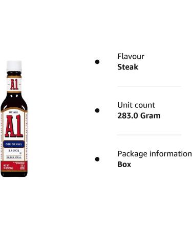 A1 Steak Sauce 10 oz - Savory Blend of Tangy Flavors | Buy Online - Buy Online on SooperMarket.com