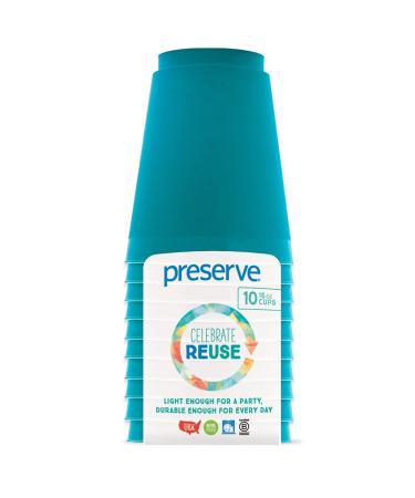 Preserve Go Lightweight BPA Free 16 Ounce Cups Made from Recycled Plastic in t Kitchen Supplies, Aqua Cups Aqua