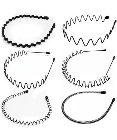 kawehiop Headbands for Men Black Unisex Salon Supplies Beauty Tools Gifts Back Styling Fashion Yoga Home Use Parties Weddings Type 6 - Buy Online on SooperMarket.com