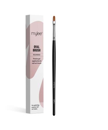 Mylee Brush For Gel Nail Art & Polish Application 7 Designs Oval Angled Ombre Fine Professional Quality Manicure Painting Tool Liner Drawing Pen for Home & Salon Use Oval Brush