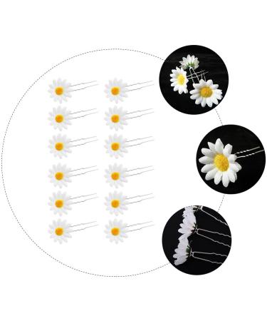 FRCOLOR Daisy Hair Clips 12Pcs - Bridal Floral Bobby Pins for Wedding Beach Party - Buy Online on SooperMarket.com
