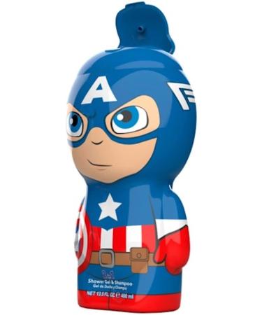 Marvel Captain America 2-in-1 Shower Gel & Shampoo - 3D Figure with Great Fragrance for Children and Adults (400 ml) - Buy Online on SooperMarket.com