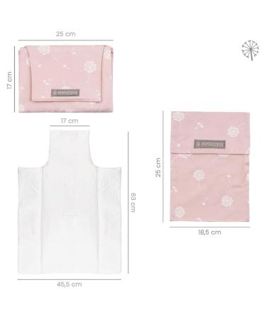 Mimuselina 2 Pack: Portable Baby Diaper Pad & Diaper Bag - Water-Repellent Foldable Dirt-Repellent - Ideal for On-the-Go Parents - Rose Dandelion Design - Buy Online on SooperMarket.com