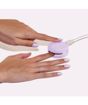 Le Mini Macaron DIY Gel Manicure Kit | LED Nail Dryer Lamp, Gel Polish, Cuticle Stick, Nail File & Remover Wraps - Lilac Blossom - Buy Online on SooperMarket.com