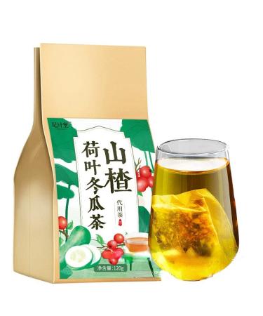 Health Fruit Flower Tea Bag-120g(4g*30bags) Hawthorn Lotus Leaf Wax Gourd CombinationTriangle Tea Chinese Independent Packaging Brewed Tea (Hawthorn Lotus Leaf and Wax Gourd Tea 1bag) Hawthorn Lotus Leaf and Wax Gourd Tea 1bag