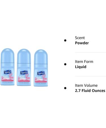 Suave 24 Hour Protection Roll-On Anti-Perspirant & Deodorant for Women - Powder - 2.7 oz (3 pk) - Buy Online on SooperMarket.com