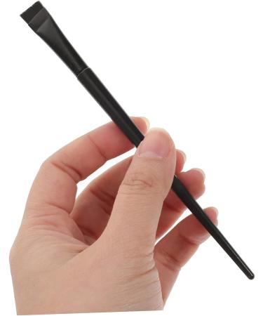 MUSISALY 12pcs Angled Eyebrow Brush Flat Concealer Brush Concealer Brush Blender Brush 15.5x1.2x0.6cm Black - Buy Online on SooperMarket.com