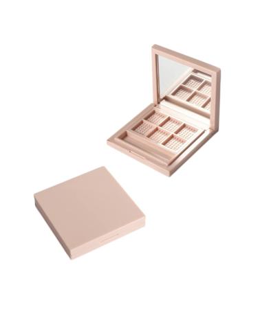 BELLIFFY 2pcs Empty Eyeshadow Palette Makeup Highlighter Empty Eyeshadow Dish Highlighters Blush Palette Pink